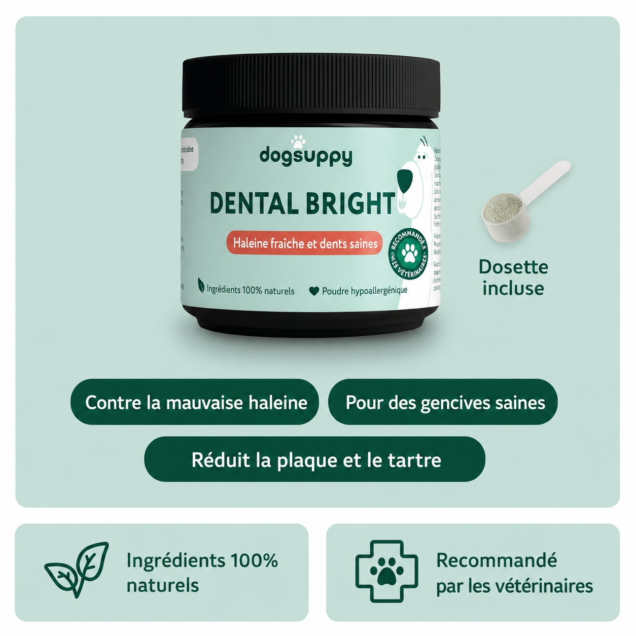 Poudre Dentaire Naturelle pour Chien