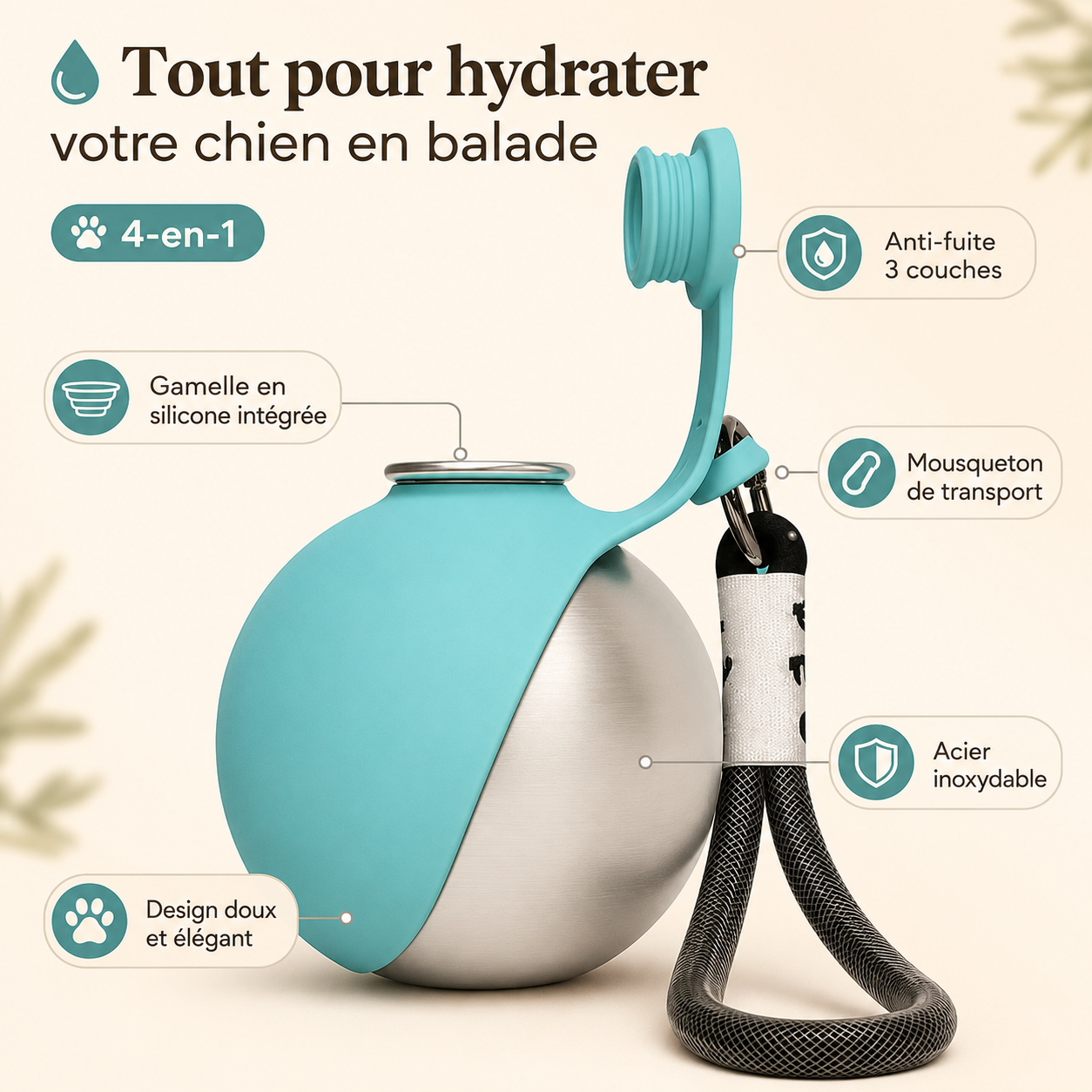 Gourde portable 4-en-1